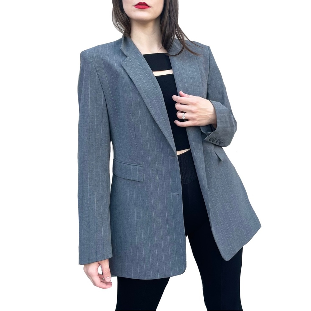 Express Gray Pinstripe Blazer
